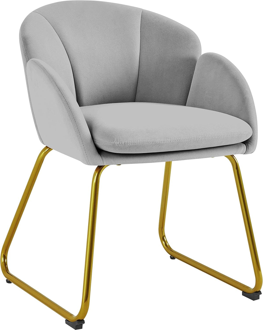 Yaheetech Flower Shape Vanity Chair with Petal Armrests, Gray