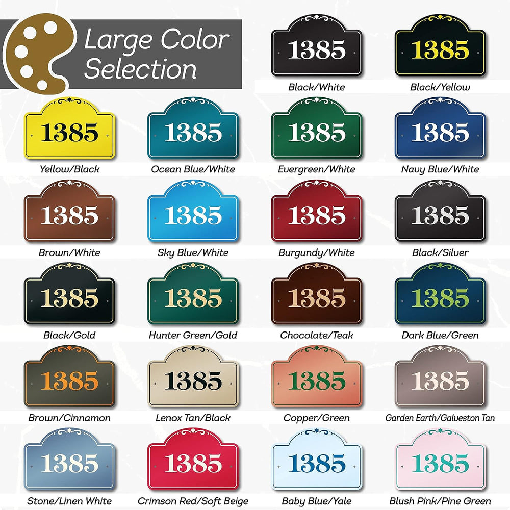 House Address Sign, House Address Plaque, Indoor/Outdoor Use, 7x12 Inch, 22 C...