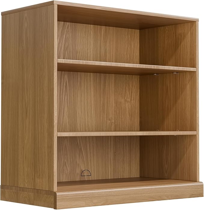 31" Wooden Book Shelf, 2 Shelf Bookcase, Modern Bookshelf with Adjustable Shelf for Home Office, Study Room, Oak