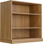 31" Wooden Book Shelf, 2 Shelf Bookcase, Modern Bookshelf with Adjustable Shelf for Home Office, Study Room, Oak