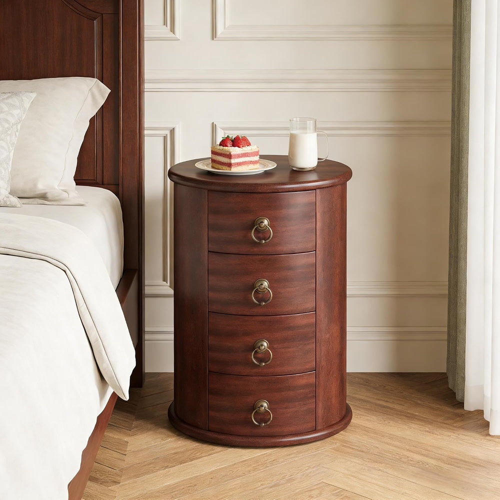Wood Bedside Table,Side Table,Round End Table FJ484