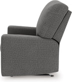 Signature Design by Ashley Revenna Manual Rocker Recliner, Greystone | 100% polyester menswear chenille fabric, Track arm style, Living room and lounge spaces