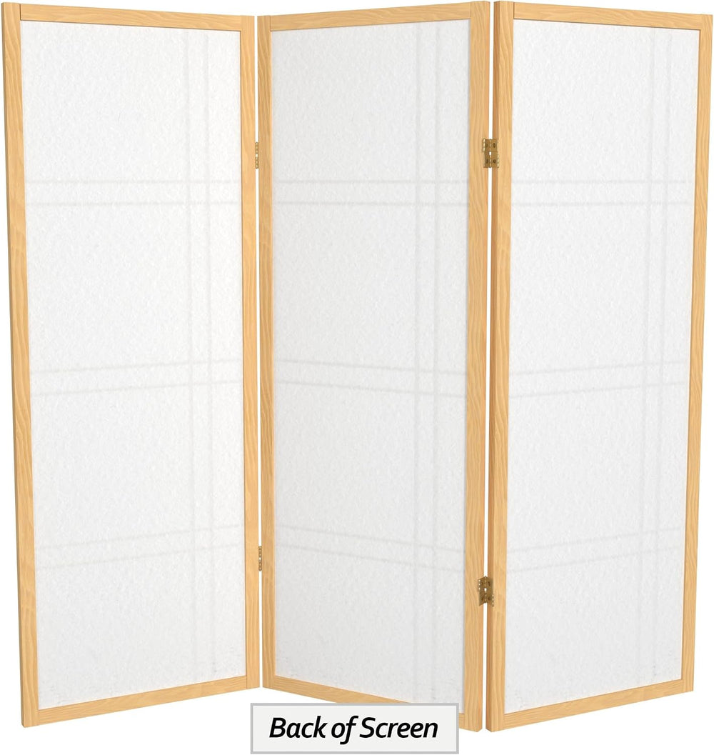 4 ft. Short Double Cross Shoji Screen - Natural - 3 Panels