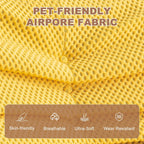 Bean Bag Chair for Adults - Large Bean Bag with Three Pillows, Oversized Boneless Chair with High-Rebound Memory Foam, Lazy Floor Sofa for Reading, Living Room, Bedroom (3-Seater, Yellow)