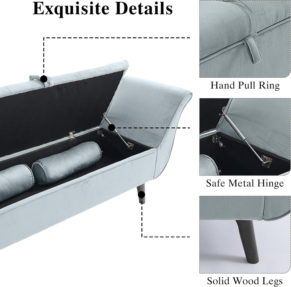 Velvet Storage Bench for Bedroom End of Bed Ottoman, Button-Tufted Upholstere...