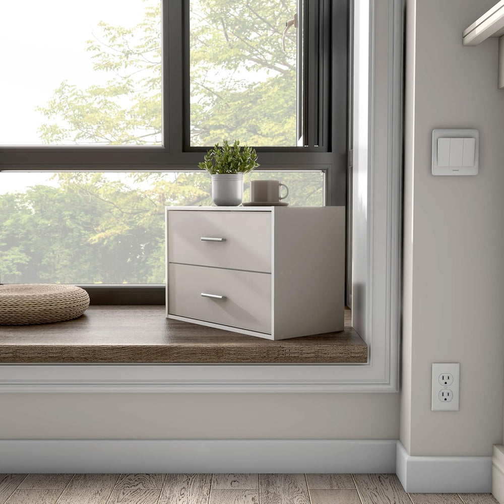 Homes: Inside + Out Apexa 2-Drawer Wooden Stackable Storage Drawers, Small Fo...