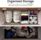 Reli. Drawer Organizers Clothes 14 Pack | Foldable Dresser Drawer Organizer | Beige Dresser Drawer Organizers | Fabric Drawer Dividers, Foldable Closet Storage Bins, Socks, Underwear, Ties, Bras, Nursery