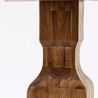 F3MZ7-50N-04 7-Pc Kitchen Table Set Includes a Pedestal Table and 6 Light Tan Polyester Dining Room Chairs with Padded Back - Antique Walnut