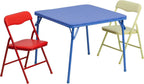 Flash Furniture Mindy Kids Colorful 3 Piece Folding Table and Chair Set & Mindy Kids Blue Folding Table