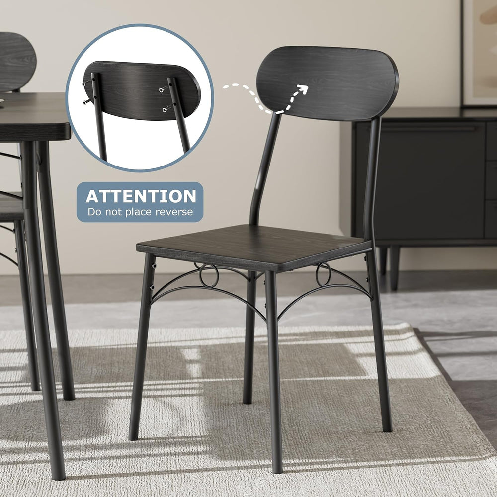 VECELO Dining Table Set for 4, 5-Piece Kitchen Table with 4 Chairs, MDF Board...