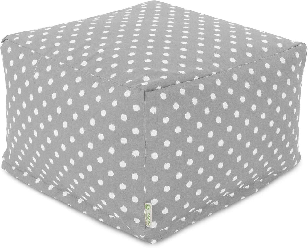 Majestic Home Goods Ikat Dot Ottoman, Large, Gray