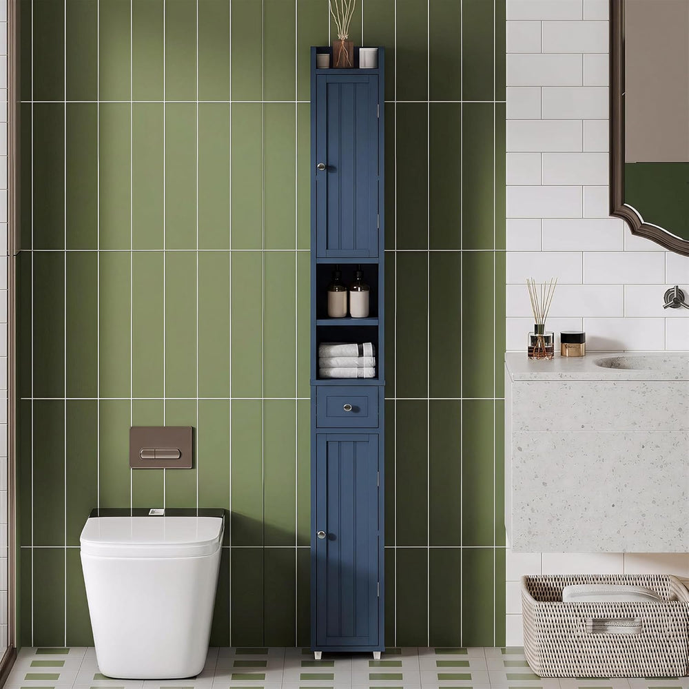 ChooChoo Narrow Bathroom Storage Cabinet with Adjustable Shelves, Tall Storag...