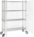 18"x48"x70" Metal Wire Chrome Security Heavy Duty Commercial NSF Certified Storage Unit | Mobile Wire Security Cage Kit