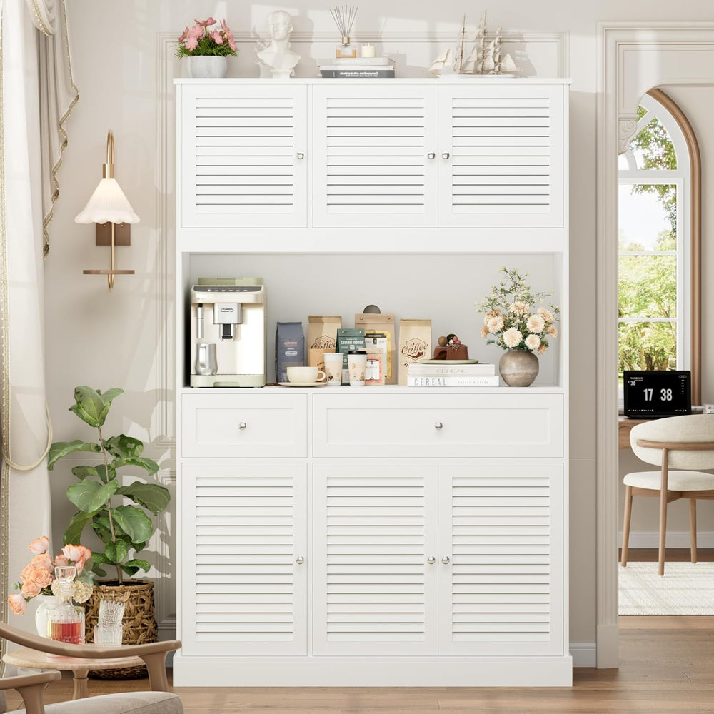 HIFIT 71" Tall Kitchen Pantry Cabinet with Spacious Countertop, 47.2&quo...