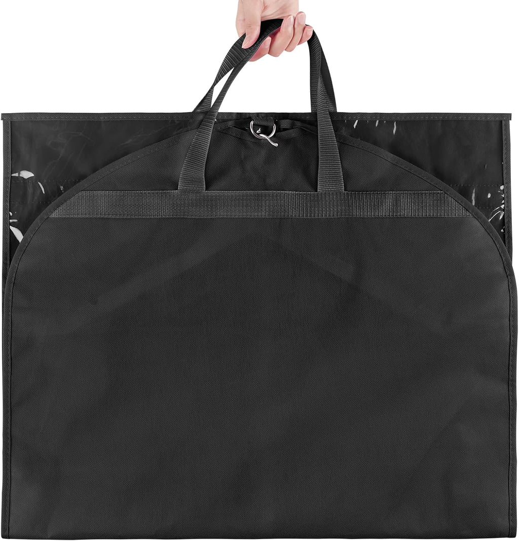 KEEGH 40 inch Clear Garment Bags for Dance Costumes, Black, 6 Pack | 4 Zipper Pockets, for Dance Competitions, Ballet, Theatre, Dance Garment Bags for Dancers, Hanging Clothes for Closet Storage