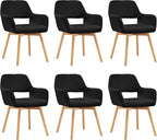 Mid Century Modern Dining Chairs Set of 6 & 4 & 2 Comfy Accent Chair Upholstered Kitchen Dining Living Room Chairs for Bedrooms Waiting Room Home Arm Desk Chair No Wheels (Wool Black, 6)