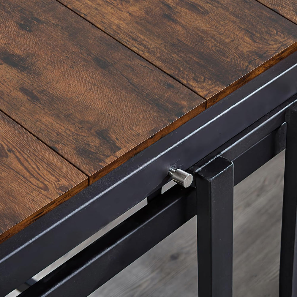 Convertible Dining Table, Multipurpose Mahogany Storage Shelf, 2 in 1 Bookshe...