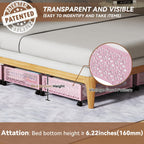Under the Bed Storage Containers with Wheels, Under Bed Storage, Under Bed Shoe Storage Organizer Drawer, Tool-free Assembly Metal Underbed Storage Containers -Pink