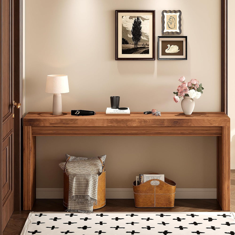 70 Inch Long Entryway Table, Narrow Console Table for Foyer Hallway Living Ro...