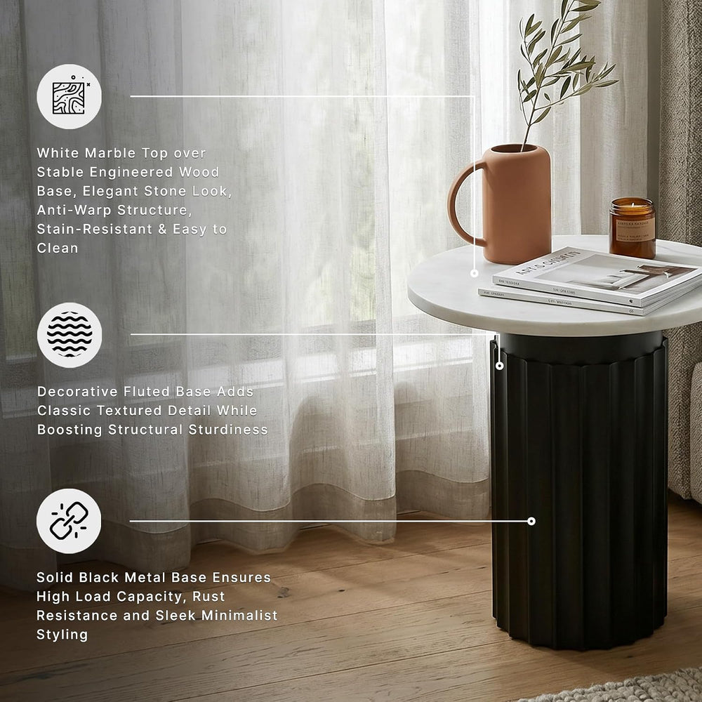 Signature Design by Ashley Wainstone Contemporary Accent Table wih Fluted Ped...