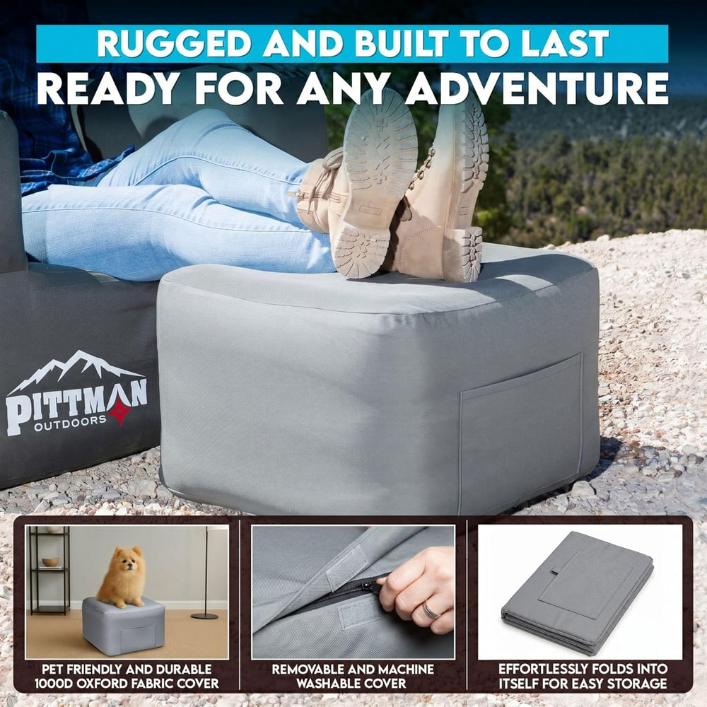 Pittman Outdoors Inflatable Ottoman & Mini Air Pump Bundle