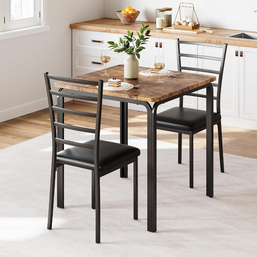 GarveeHome 3-Piece Kitchen Dining Room Table Chair Set for Small Space, Indoo...