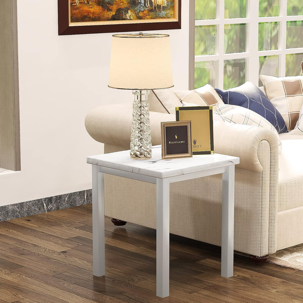 DKLGG Faux Marble Coffee Table Set of 3 Piece, Living Room Table Set Coffee T...