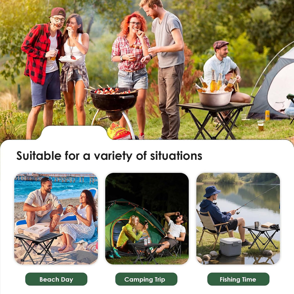 Opliy 2-Pack Portable Camping Table – Ultralight Foldable Car Tray Table with...