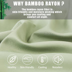 Body Cooling Pillow Cases Cover, Bamboo Rayon Green Body Pillowcases with Zipper Closure, Cool and Breathable Pillow Case for Hot Sleepers and Night Sweats, 20x54 inches