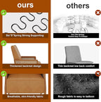 WENTMENT Modern Accent Chair, Armchair with Natural Rattan Armrest, Upholstered Living Room Chair Comfy Single Sofa Chair for Hosting Room/Bedroom, Brown