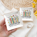 Book Lovers Gifts for Women – Floral Books 4" Jewelry Dish – Bookish Gift for Readers, Librarian, Bookworm, Teacher, Mom, Sister, Friend – Library Gifts, Book Gift for Birthday, Mother Day, Graduation