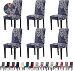 Chair Covers, Stretch Kitchen Dining Room Chair Covers Set of 6, Removable Washable Dining Chair Slipcovers for Home, Hotel, Banque