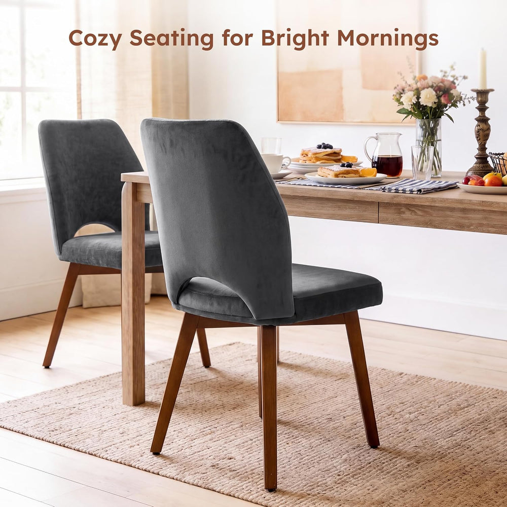 Dining Chairs Set of 4, Upholstered Kitchen Chairs, Grey