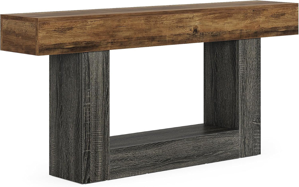 Tribesigns 63" Console Table, 2-Tier Entryway Table with U-Shaped Base |...