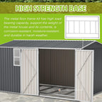 8x12 FT Outdoor Metal Storage Shed with Window & Floor Frame, Lockable Double Doors, Weatherproof Steel Tool Shed for Garden, Backyard, Lawn Equipment, and Patio Storage