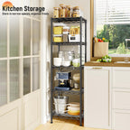 5 Tier Metal Shelving Unit Wire Shelving,Storage Rack for Small Space:Adjustable Storage Shelves Standing Bathroom Shelf and Narrow Shelf for Laundry Dorm Kitchen Pantry Closet 15.8"w*11.8"D*53"H