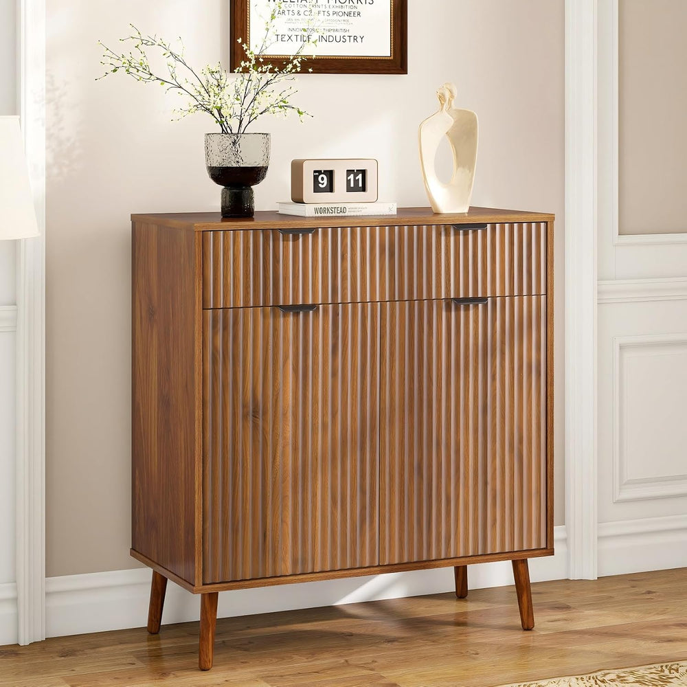 LYNCOHOME Fluted Sideboard Buffet Cabinet with Storage, 1 Drawers and 2 Doors...