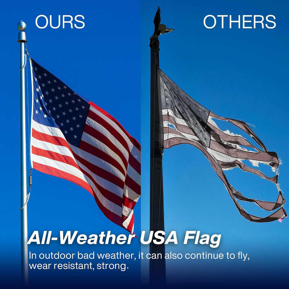 American Flag 6x10 ft Long Lasting US Flag, Heavy Duty Polyester, Embroidered...