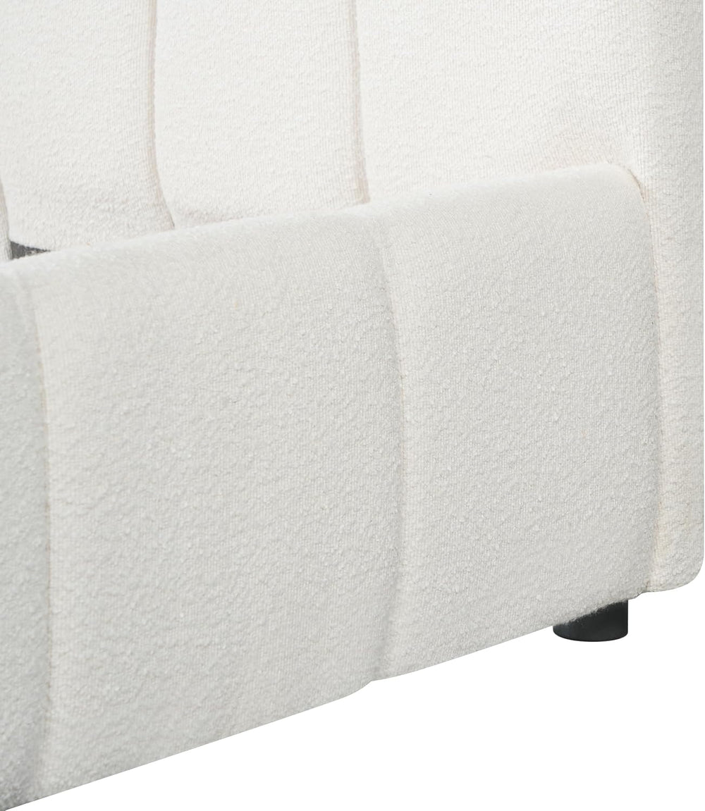 Merax Boucle Upholstered Queen Bed Frame with 42.7" High Headboard &...