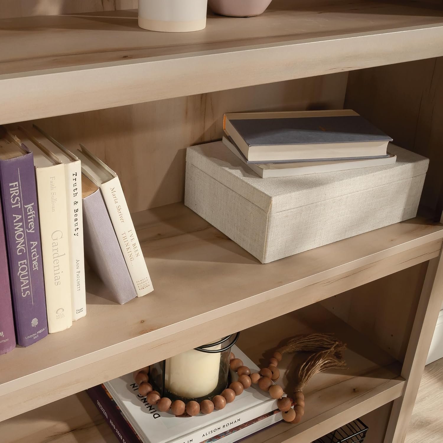 Sauder 5 Tier Book Shelf Wooden Bookcase Multipurpose Bookshelf for Home Office, Living Room, in Pacific Maple