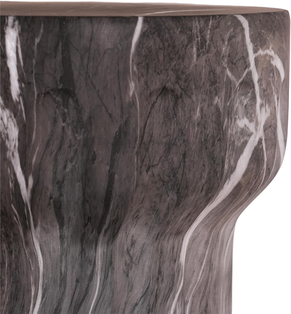 16" Weatherproof Side Table, End Table with Modern Geometry, Accent Tabl...
