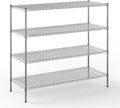 24" Deep x 60" Wide x 54" Height Wire Shelving Kit | 4-Tier | NSF Commercial Storage Rack Unit