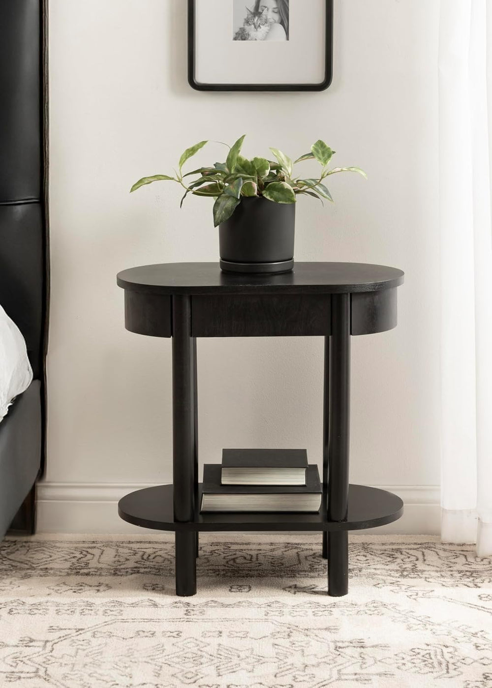 Kate and Laurel Koji Modern Tiered Rectangular Side Table; 22 x 12 x 24; Blac...