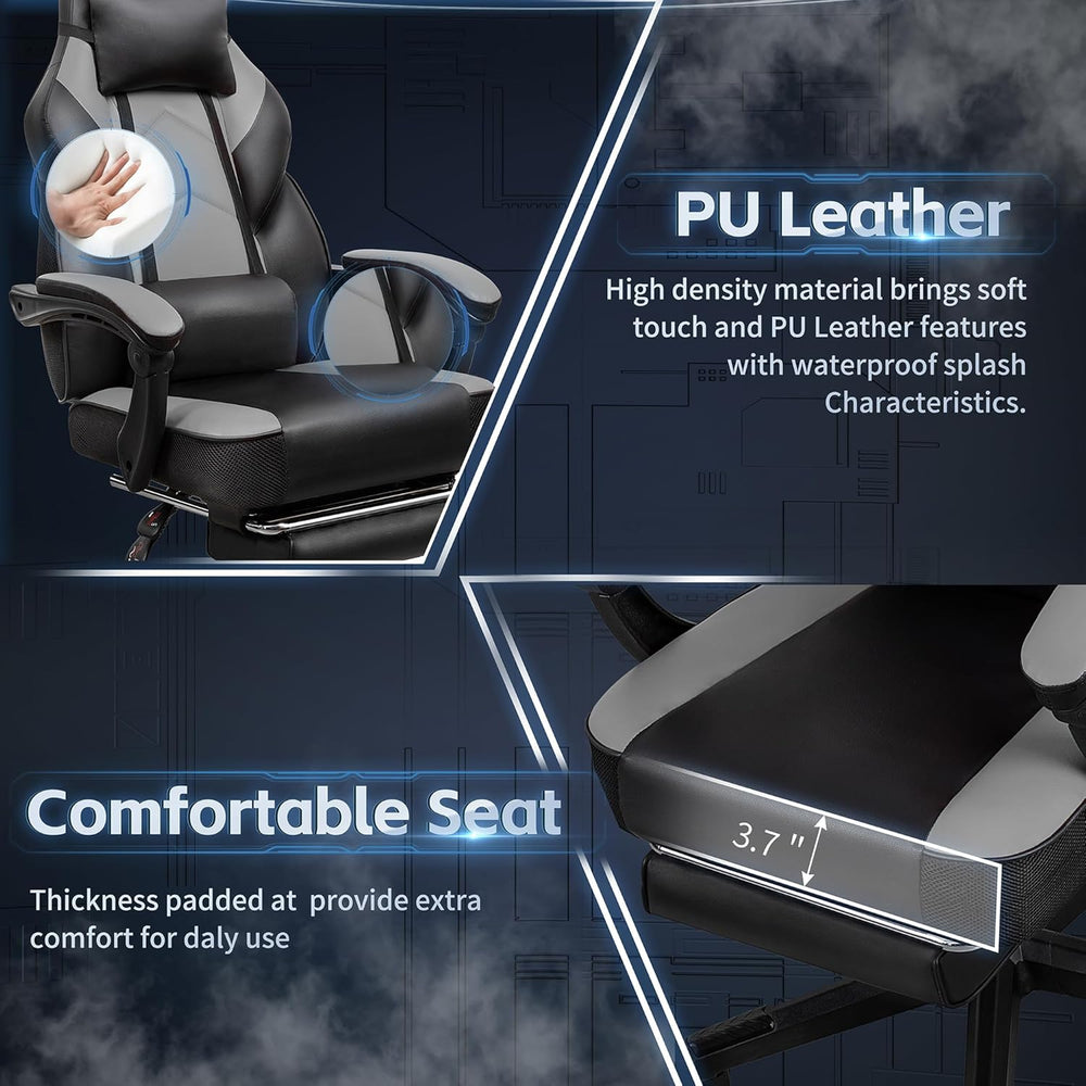 DL-win Gaming Chairs for Adults, Computer Chair with Footrest and High Back, ...