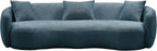 Curved Sofa, 93.6'', 4 Seater, Boucle, Modern, Blue, for Reception Place | 93.6'' Modern Boucle Curved Sofa for Living Room, Luxury Modern Comfy Curved Couch for Apartment, Reception Place