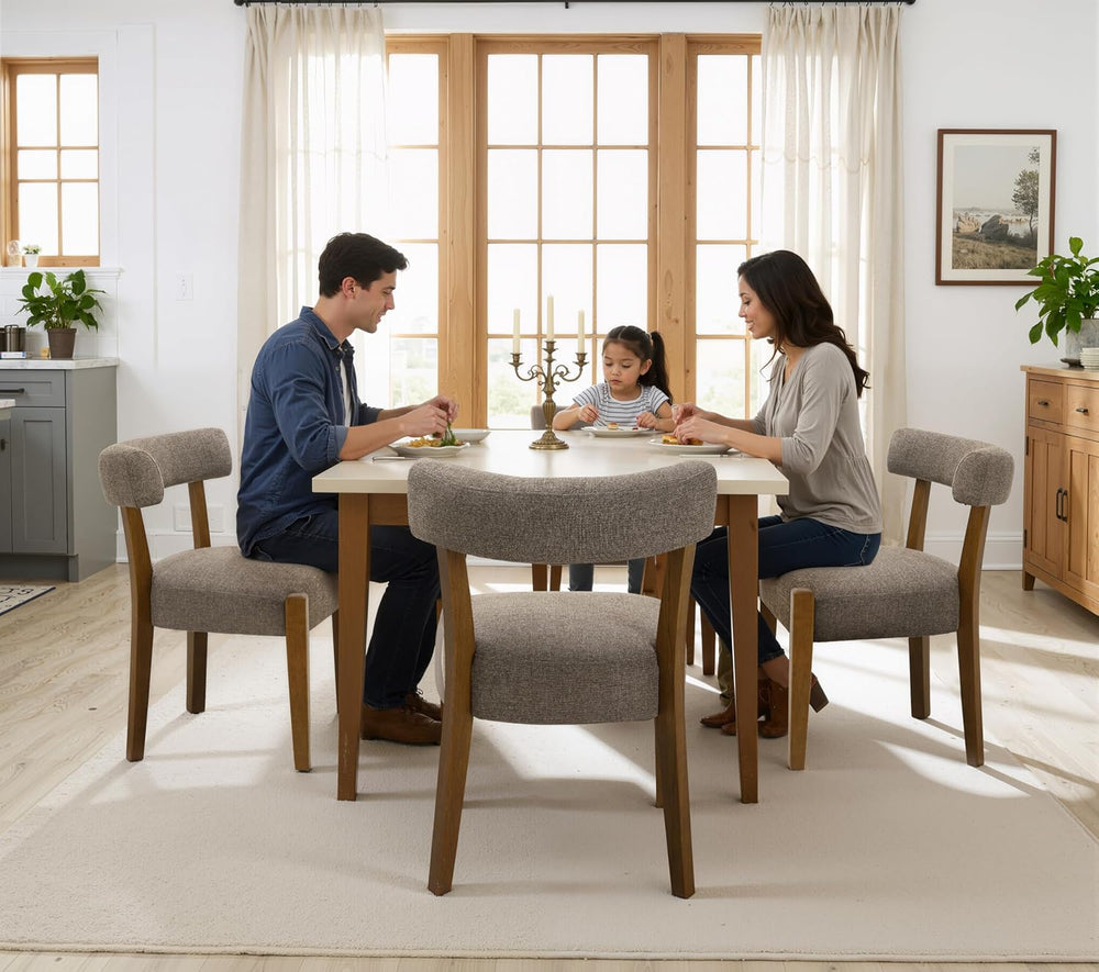 RNKSFX Upholstered Dining Chairs Set of 6, Walnut Wooden Kitchen & Dining...