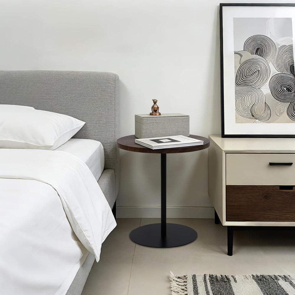Round Side Table Set of 2, End Tables for Living Room Bedroom, Small Nesting ...