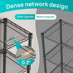 SINGAYE 6 Shelves Bathroom Organizers and Storage Shelf Wire Closet Metal Pantry Kitchen Small Garage Shelving Unit Laundry Room Organization Home Tall Rack Balck 10" D x 16" W x 60”H