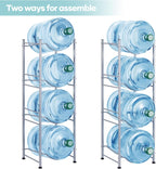 SEHERTIWY 5 Gallon Water Jug Holder, 4-Tier Heavy Duty Bottle Holder Storage Rack for Home, Office, Save Space (SILVER)