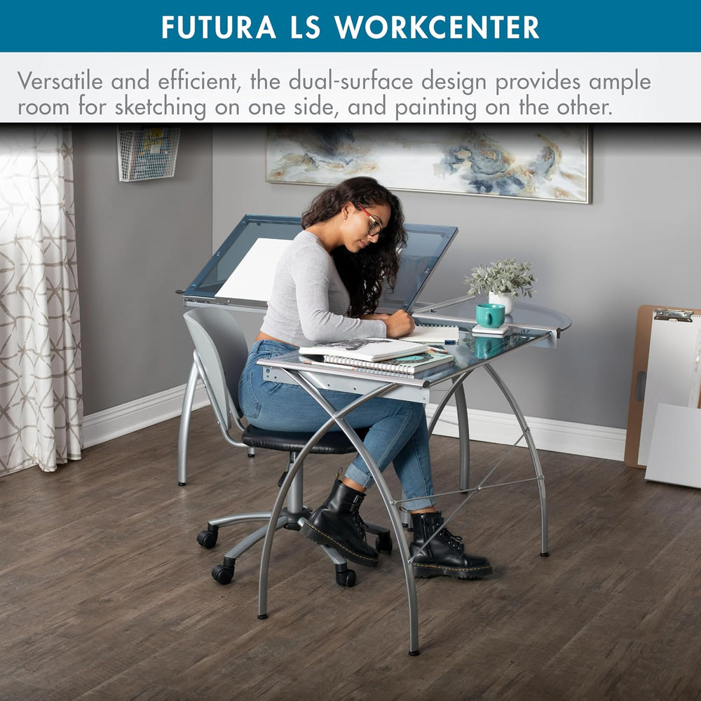 SD STUDIO DESIGNS Futura LS WorkCenter with Tilt Top Adjustable Drafting Tabl...
